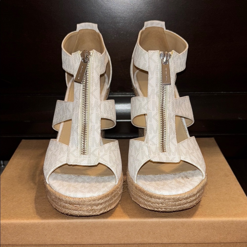 Michael Kors Women's Cream Wedge Sandals
